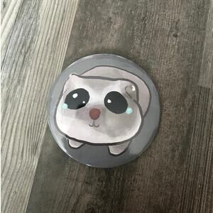 hot topic crying hamster large button pin